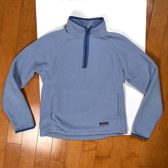 Patagonia Classic Womens Synchilla Marsupial 1/4 Zip Pullover Fleece Small Blue - Picture 4 of 16